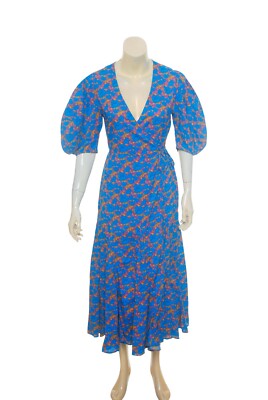Rhode Resort Fiona Floral Maxi Dress S Women Casual Half Sleeve Flared NEW  31023