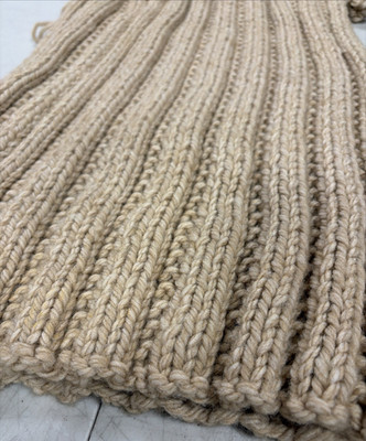 Handmade Knitted Thick Mat/Small Lap Cover Light Brown 27 ½'' x 19 ½'' Never Used