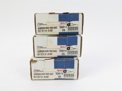 SAIT Aluminum Oxide Fiber Discs Set of 3 Boxes: 50011 50012 50014 36/50/80 Grit
