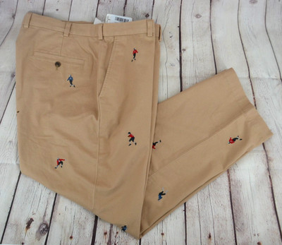 BROOKS BROTHERS Men's Clark Chino Pants SIZE 40/30 Football All Over Print NWT