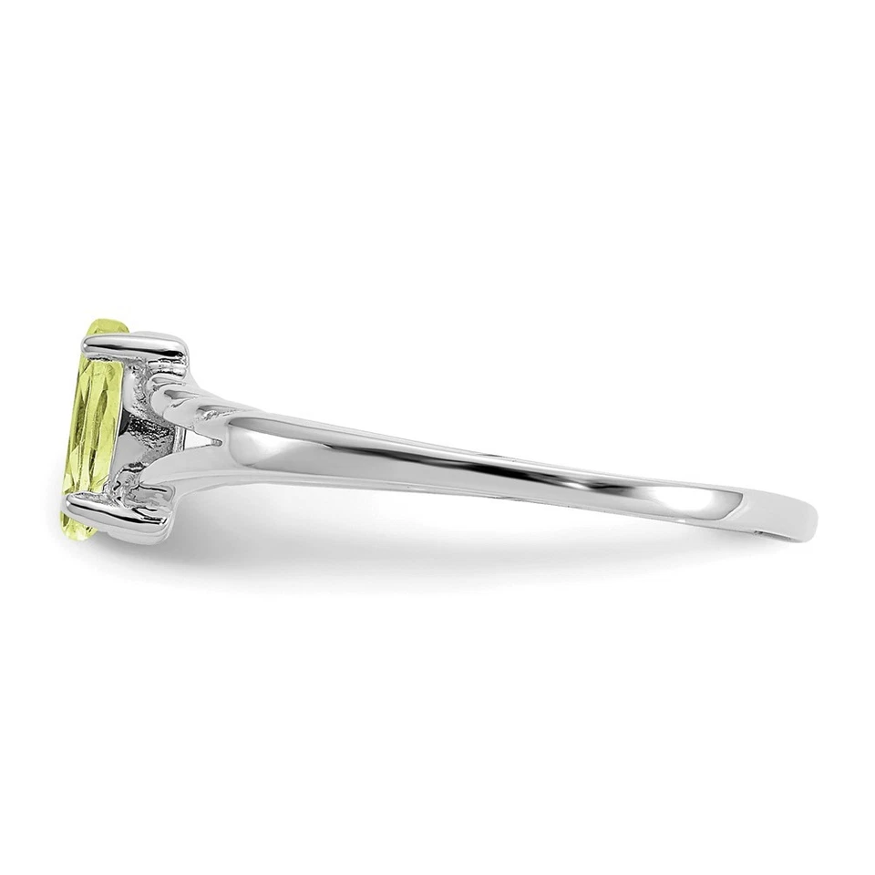 10K White Gold Peridot Ring Polished Birthstone Size 6 for Women - Image 3 of 4