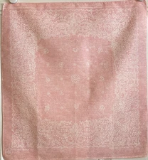VTG Wamcraft Pastel Pink Muted White Paisley Bandana Hankerchief  21"x21" USA