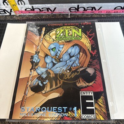 Zen Intergalactic Ninja StarQuest #1 Poster 8.5X 11''  (Dealer Sheet) 1994 Signed