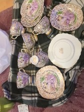 Royal Kent Dainty Miss 22 Karat vergoldet Teeservice 12 Teile Art Deco 30er selten