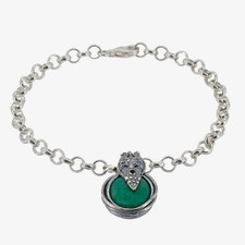Bracciale argento 925 e pietra verde Magna Grecia MGK4418
