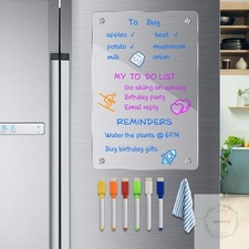 8"x12" Acrylic Magnetic Dry Erase Board for Fridge Clear Acrylic Magnet Calendar