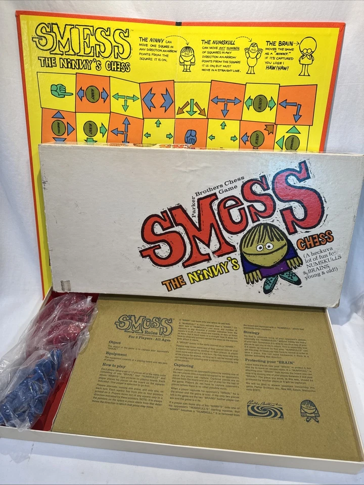 100% COMPLETE Vintage 1970 Smess Game - Parker Brothers Board Game Ninny’s Chess - Image 2 of 4