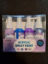 Acryl Sprühfarben Set, 4 x Farbspray - jeweils Metallic, Neon, Solid