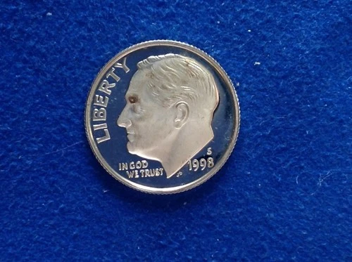 1998 S 90% Silver Roosevelt Dimes Deep Cameo Gem Proof
