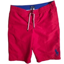 Polo Ralph Lauren Swim Trunks Boys XL 18-20 Red Big Pony Mesh Lined RN 41381