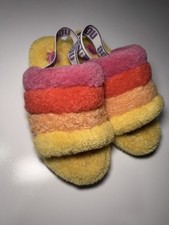 UGG Fluff Yeah Rainbow Slipper Slides Woman s Size 7