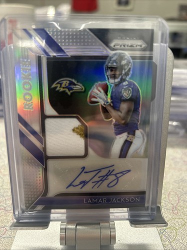 Lamar Jackson #RPA-LJ 2018 Panini Prizm Rookie Patch Autographs card