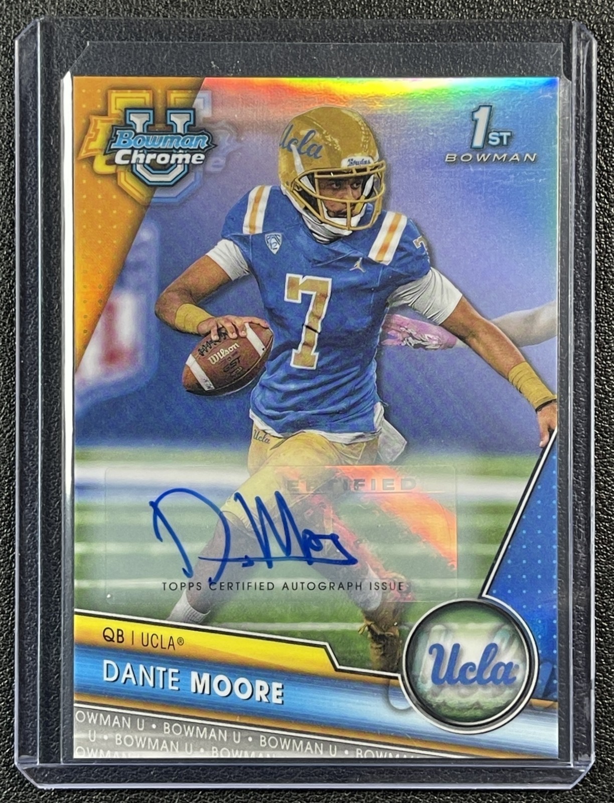 DANTE MOORE 2023 BOWMAN UNIVERSITY U CHROME #133 PROSPECT REFRACTOR AUTO 265/499