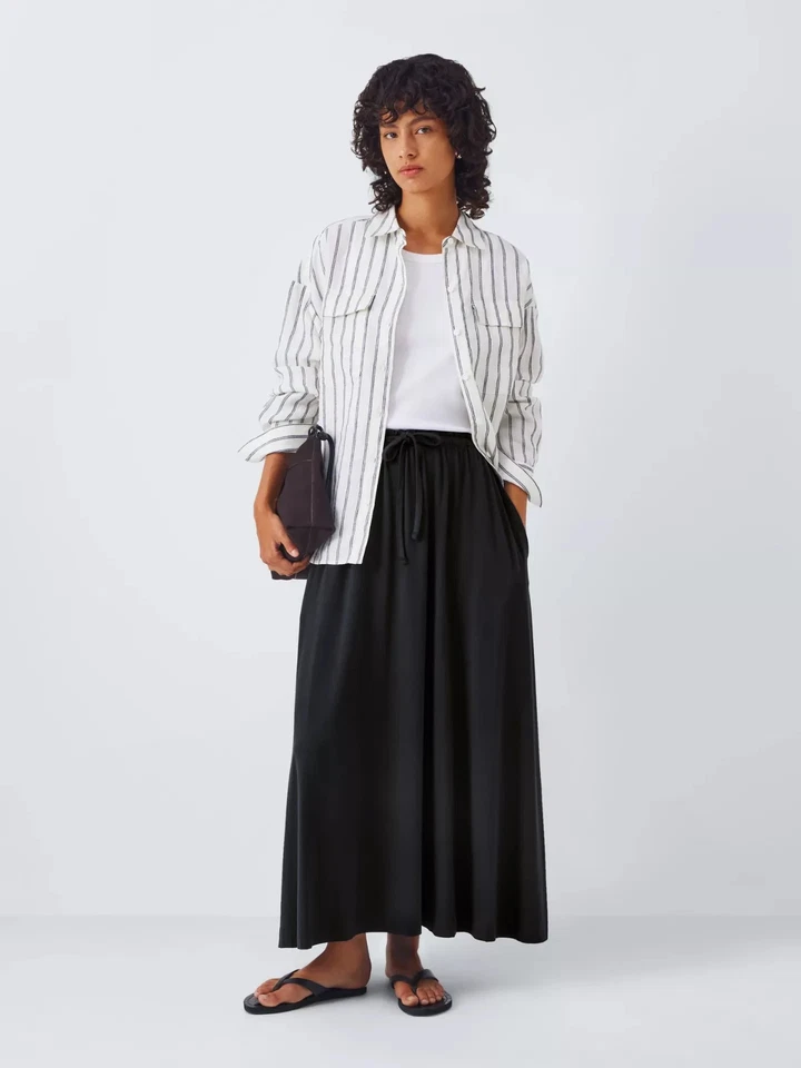 John Lewis Jersey Midi Maxi Skirt Black UK 16-18 - BNWT £35 - Image 3 of 4