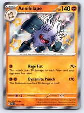 Annihilape 171/091 Shiny Rare Paldean Fates Pokemon Holo Near Mint