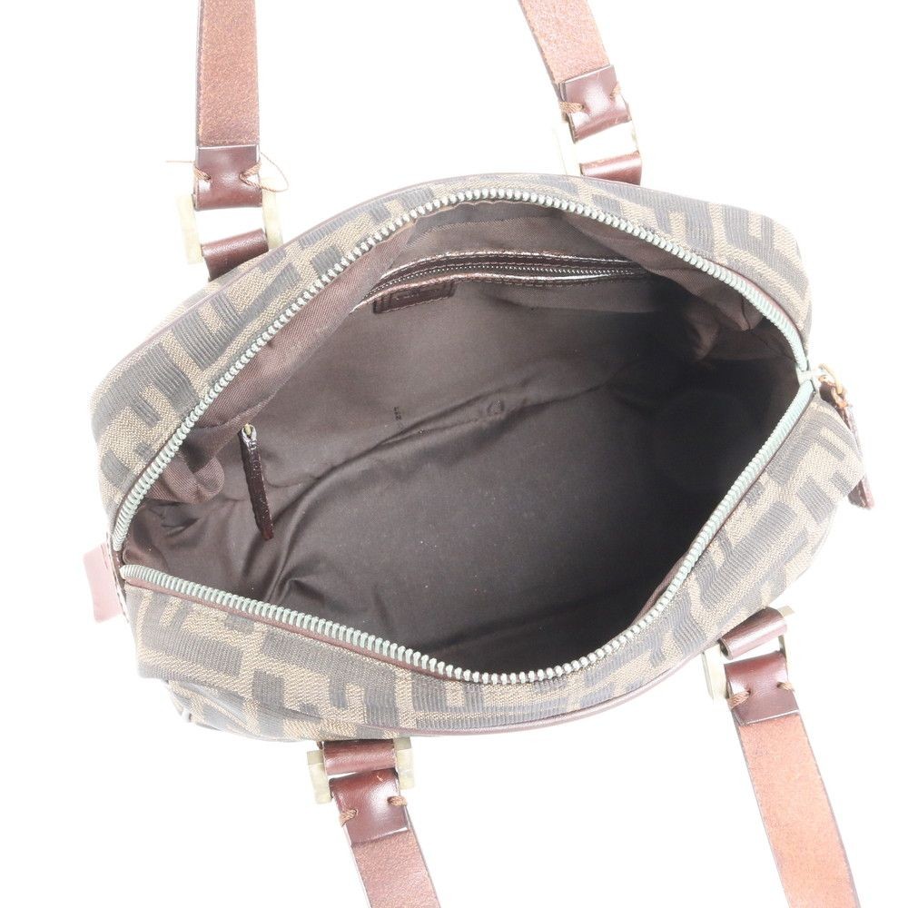 FENDI Handbag Brown Nylon Leather FF Zucca Unisex From Japan thumbnail 23