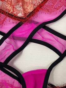Agent Provocateur Megan Pink Red Brief AP2 Small NWT
