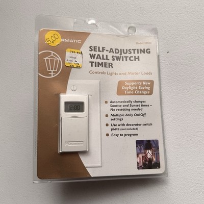 Intermatic ST01C Self-Adjusting Timer Wall Switch, Daylight Saving, White