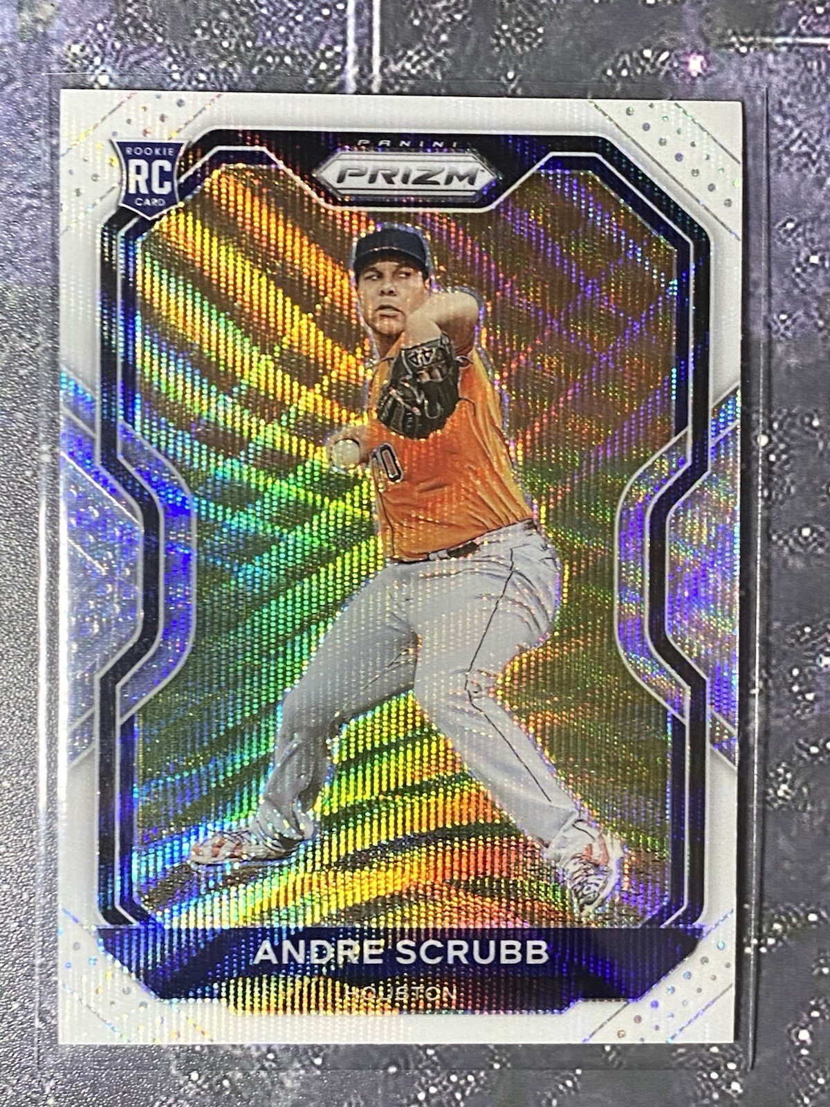 2021 Panini Prizm Andre Scrubb White Wave Prizm RC SP Rookie #54 Houston Astros