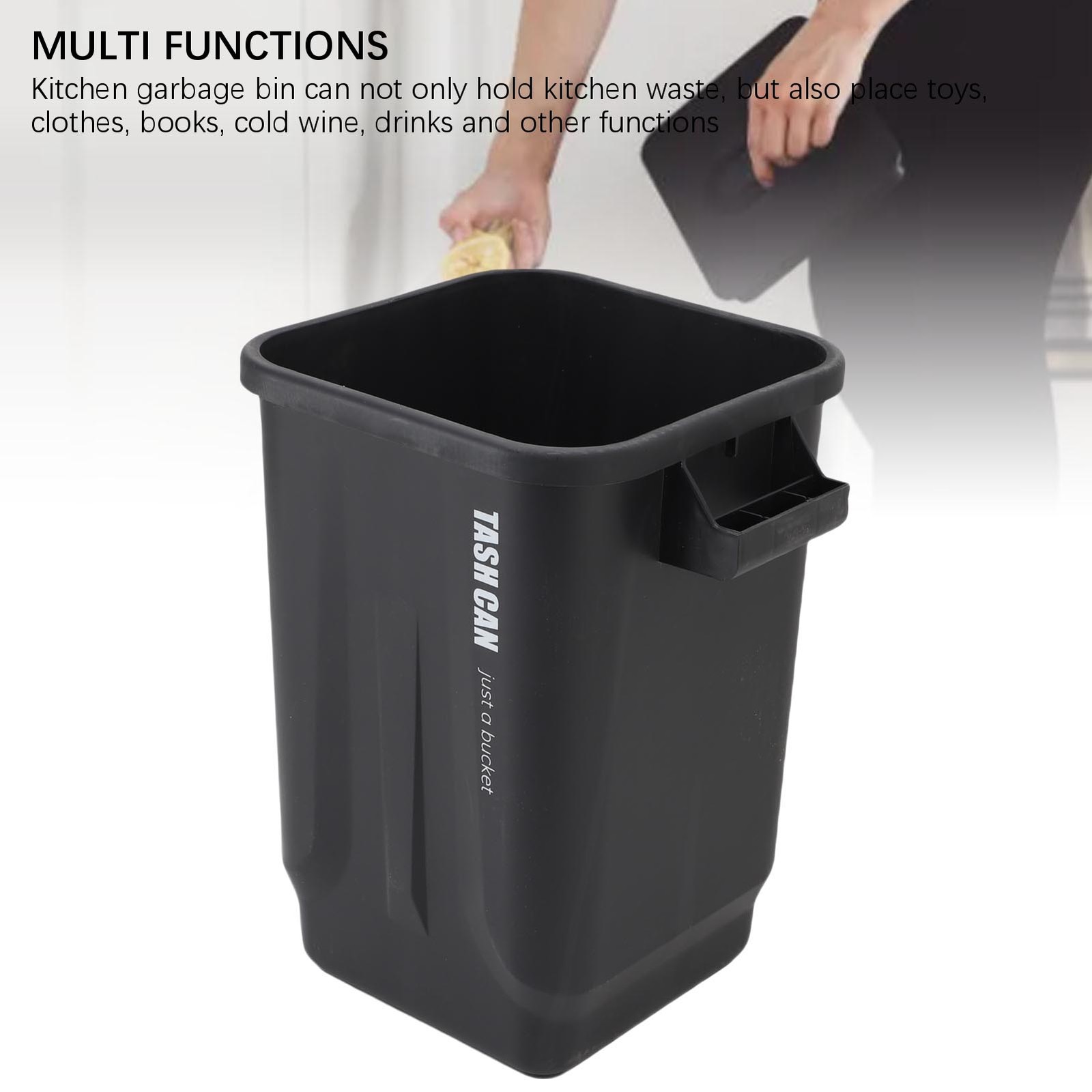Kitchen Trash Can Garbage Compost Bin Home Wastebasket Large Capacity For Bedroo