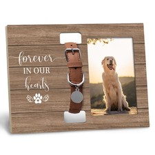 Dog Cat Pet Memorial Picture Frame with Collar Holder for Cats Dogs that Pass...