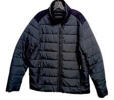 Weatherproof Ultra Luxe Water Resistant Puffer Jacket Mens Sz L Blue Steel Quilt