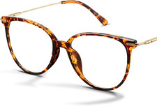 Blue Light Blocking Glasses - Trending round TR90 Frames, Metal Arms, UV400 Prot