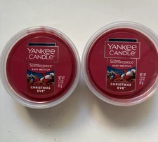 YANKEE CANDLE SCENTERPIECE CHRISTMAS EVE EASY MELT CUP X 2 HTF HOLIDAY SCENT