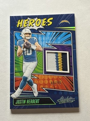 2025 Panini Absolute Heroes Patch Gold /99 Justin Herbert #AHM-JHT Chargers