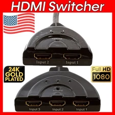 2x1 3x1 HDMI Pigtail Switcher HDMI Switch Cable Selector 1080p HDTV PC Laptop
