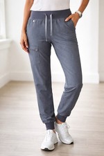 FIGS Women  s Gray Jogger Scrub Pants Size S/P Drawstring Stretch Medical Uniform