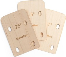 StewMac Bass Neck Shims for Bolt-on Necks, Made of Solid Maple, Shaped, Set of 3