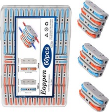 60Pcs Lever Wire Connectors 28-12 AWG Quick