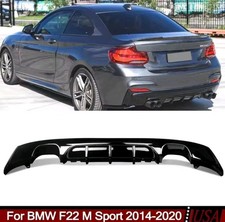 Diffusore BMW F22 Serie 2 2014/2020 Paraurti Nero Lucido Msport Per 4 Scarichi 