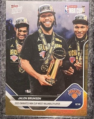 Topps Now Jalen Brunson Emirates Cup MVP 2025-26 NBA  Gold Foil 47/50