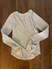 Free People We The Free Thermal Top Twisted Cable Sleeve Button Cuff S