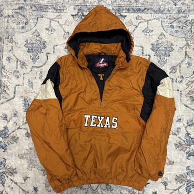 Vintage 90 s Retro Texas Longhorns Majestic Puffer Jacket Windbreaker Size XL