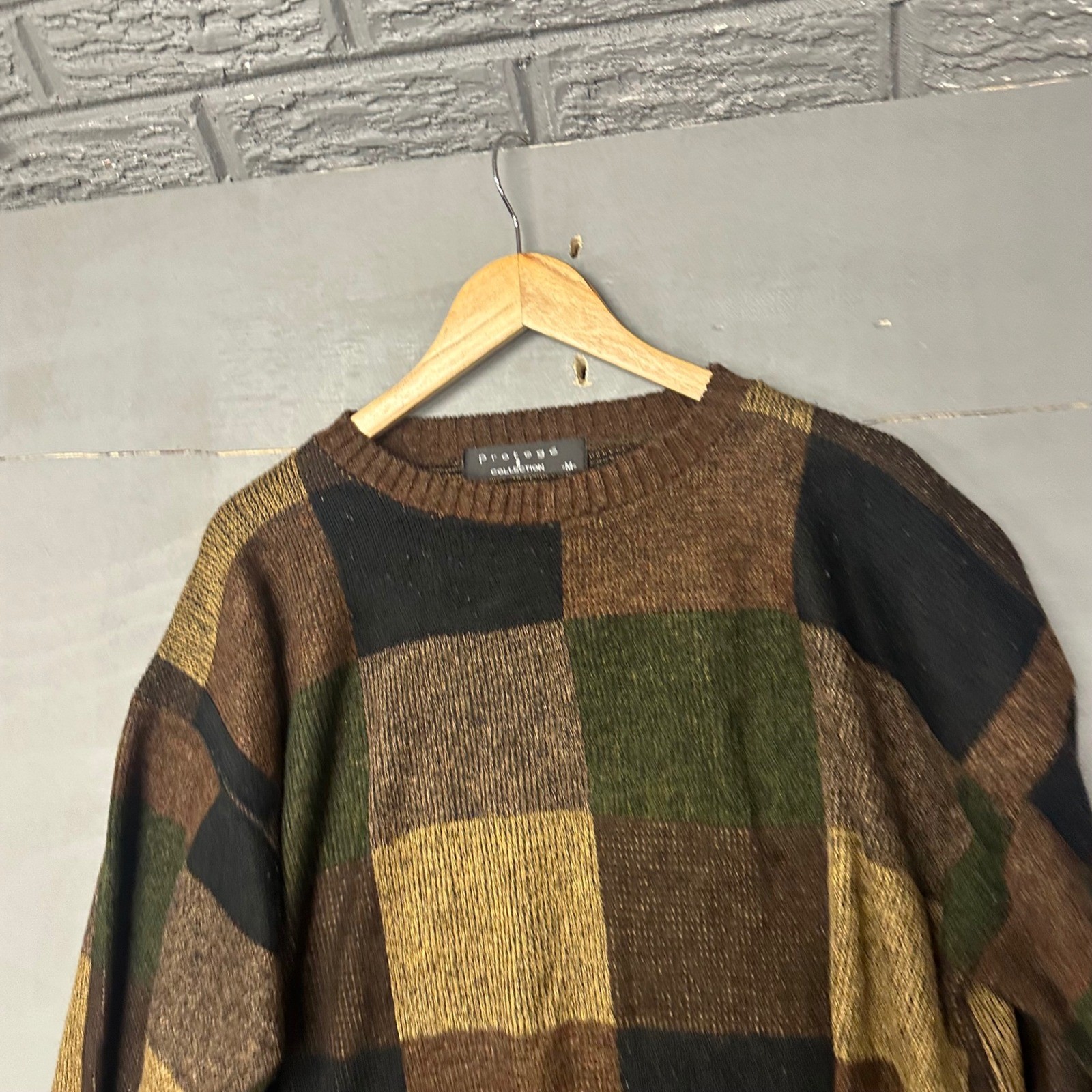 Protege Collection Mens Geometric Patchwork Knit … - image 1