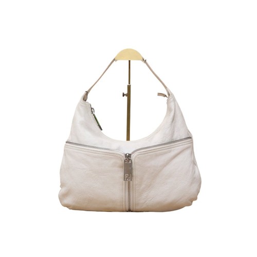 FENDI Oyster Vintage Shoulder Shoulder Bag Off-White Calfskin Shoulder Bag 36cm