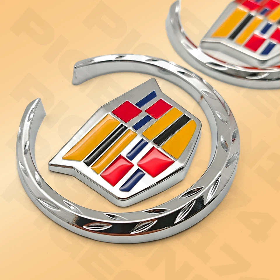 For Cadillac Fender Badge Marker Door Rear Roof Raised Emblem Decoration Sport V Foto 3 de 4