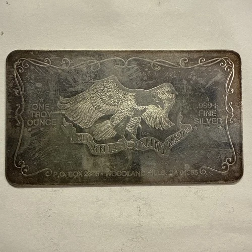 Ultra Rare California Mint Masters 1 Troy Ounce .999 Fine Silver Card.