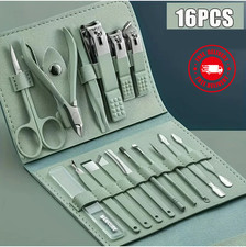 Stainless Steel Nail Care Set 16pcs Manicure Pedicure Grooming Kit Tools