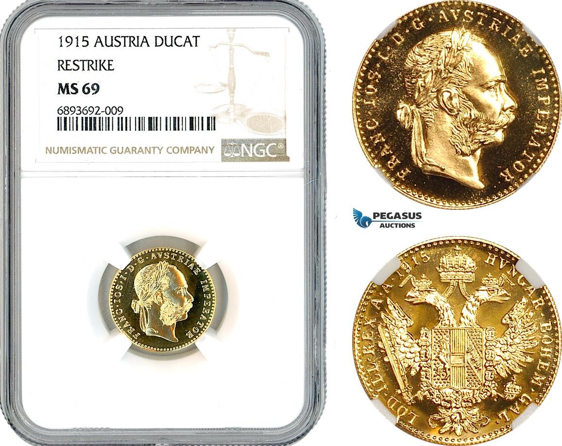コレクション 1915 Austria Ducat MS68 NGC 🐘 VERY RARE - 1915 Austria Gold 1 Ducat Restrike NGC 68