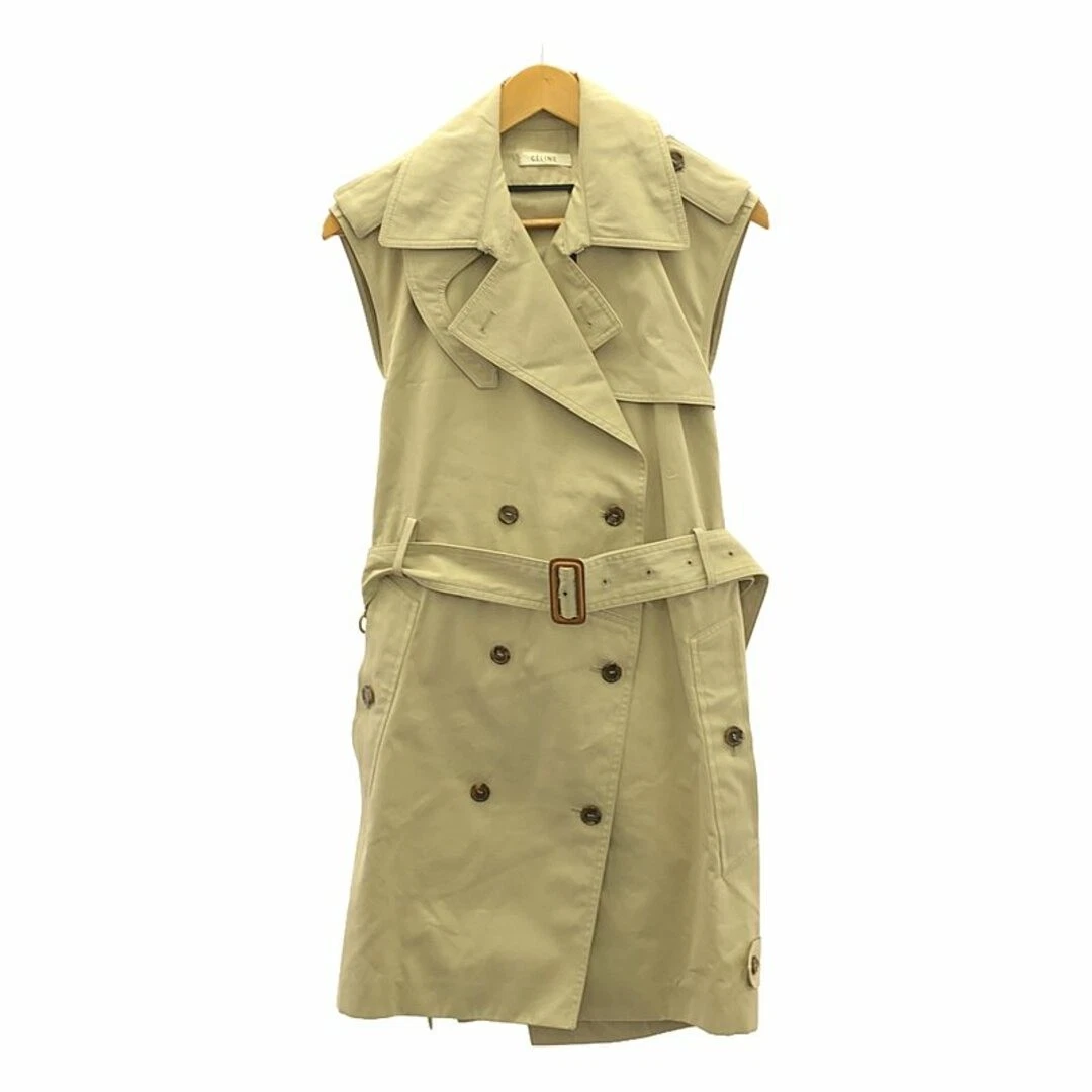 Celine Trench coat senza maniche in cotone Garbardine periodo Phoebe 34 usato0