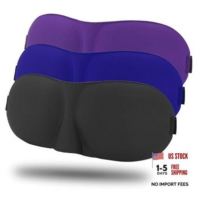 Sleep Mask Pack of 3, 100% Block Out Light, 3D Eye Masks for Multi-color