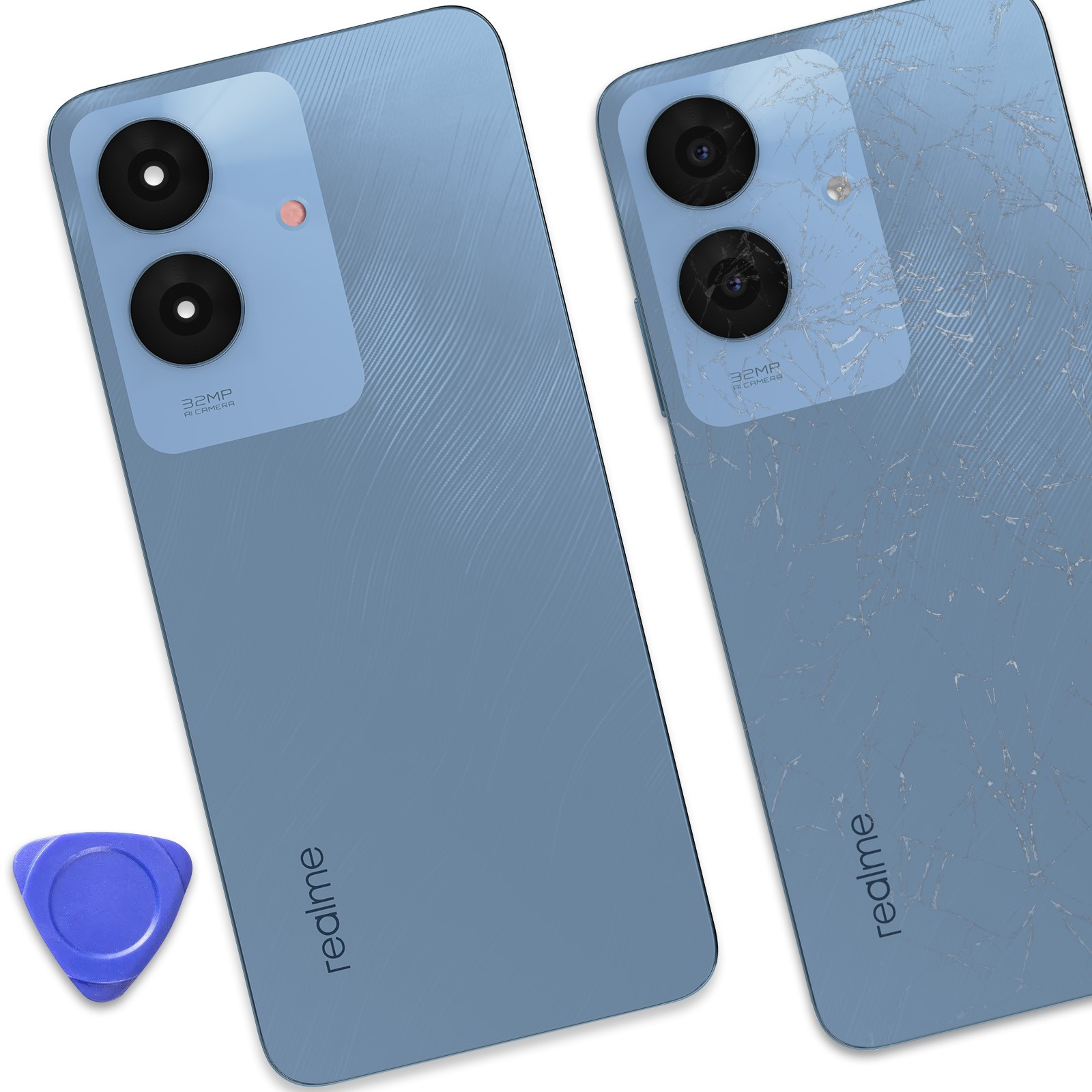 Vitre arrière Realme Note 60 Bleu Clappio de remplacement
