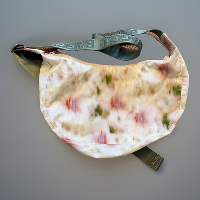 BAGGU Medium Nylon Cresent Bag Abstract Floral - EUC rare