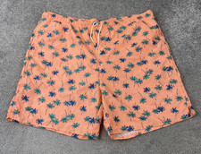 Old Navy Swim Trunks Shorts Men's XXL Orange Blue Palm Trees Beachwear