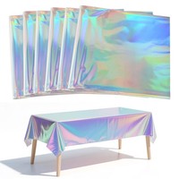 Glitzer Party Tischdecke Bunt Kunststoff Wasserdicht 6 StüCk 137X274 Cm