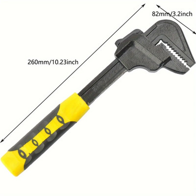 Adjustable Hand Wrench MultiFunction Spanner Plumbing Wrench F Type Large Openin